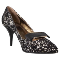 Lanvin Animal Print Leather Trim Buckle Pumps Size IT 40.5