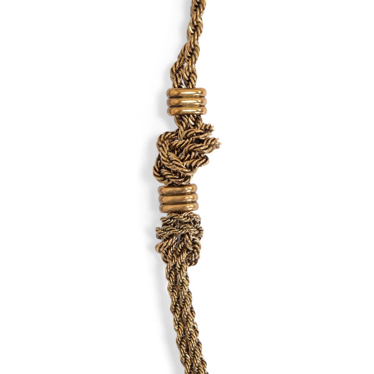 Women's LANVIN antique gold brass KNOTTE CHAIN Necklace