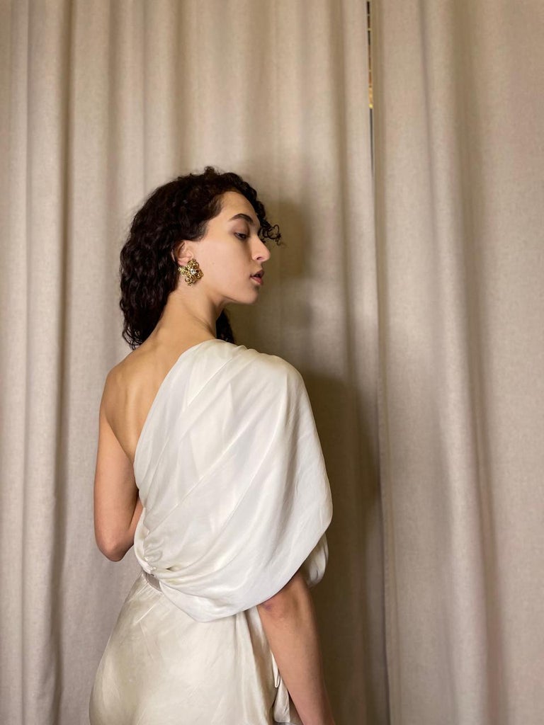 Lanvin asymmetrical one-shoulder dress, 2000s For Sale at 1stDibs