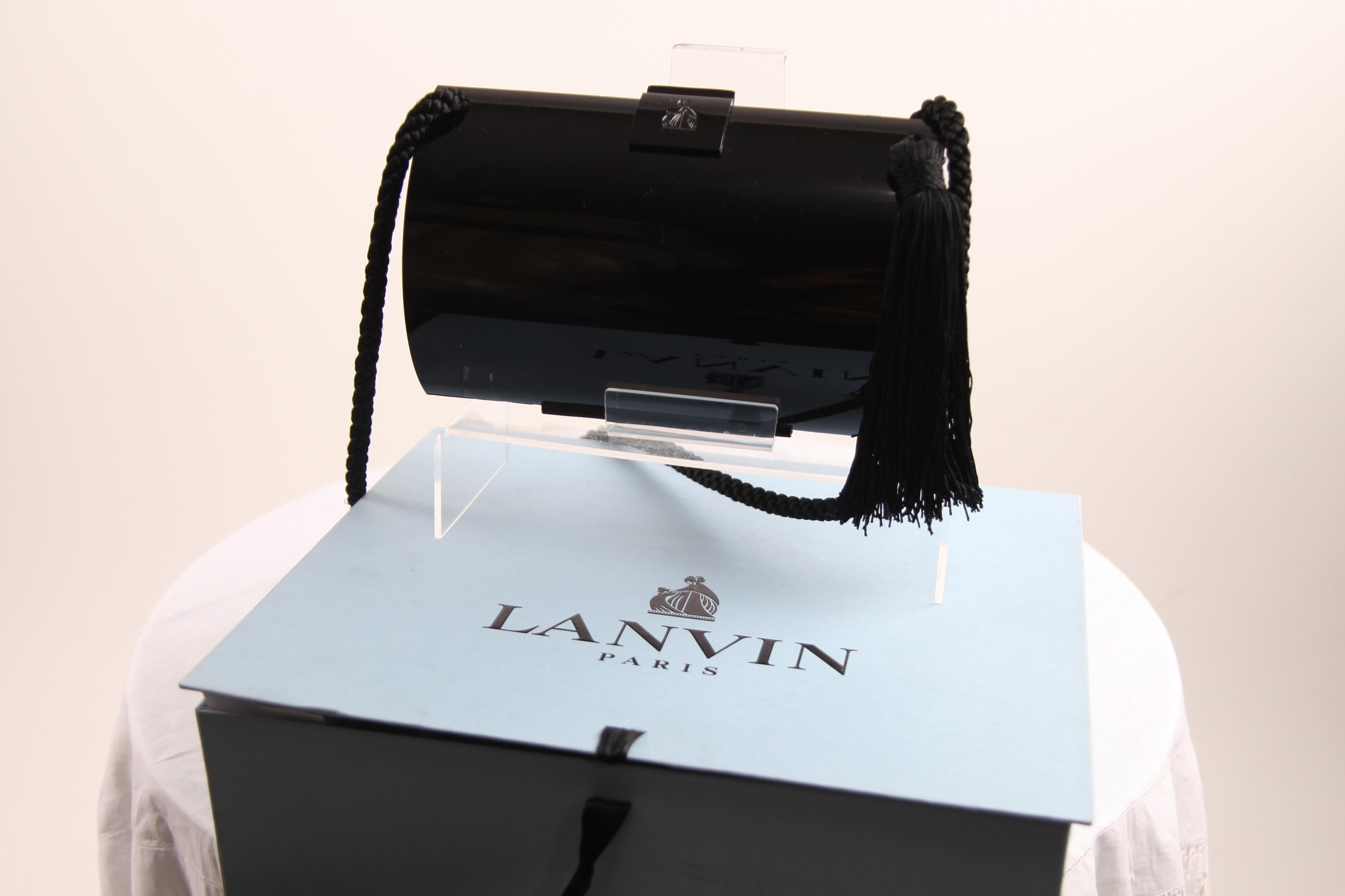 Lanvin bakelite evening minaudière bag with silk tassels and silk strap. c. 80s 2