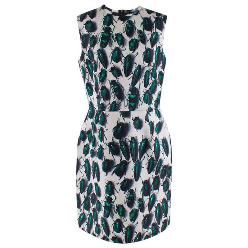 Lanvin Beetle Print Green Knee Length Sleeveless Dress -  Size US 10 