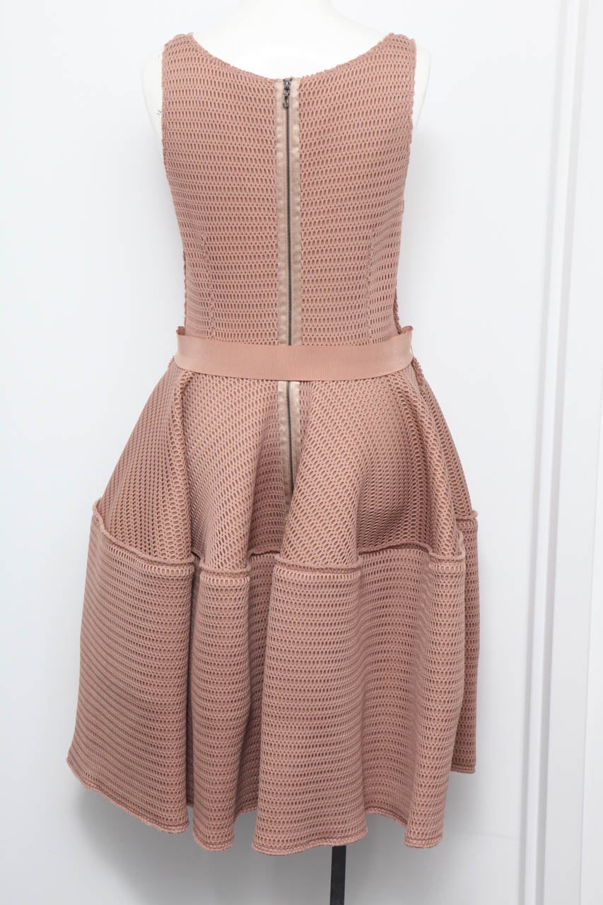 Lanvin Beige Honeycomb Dress In Excellent Condition For Sale In Chicago, IL