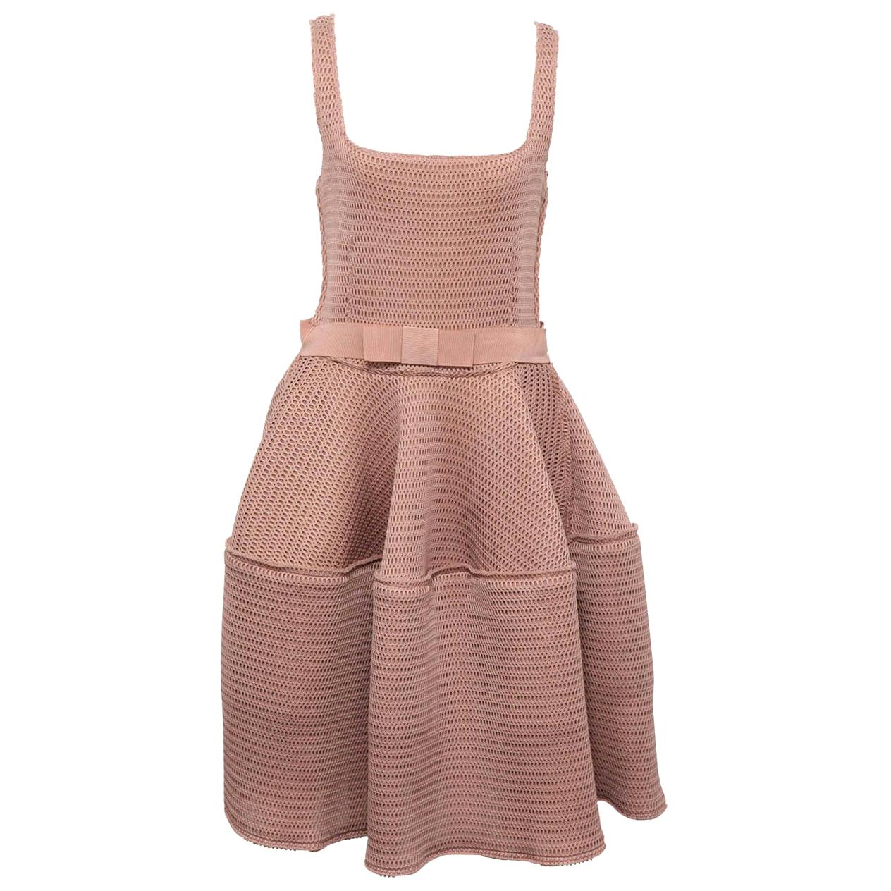 Lanvin Beige Honeycomb Dress For Sale