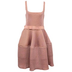 Lanvin Beige Honeycomb Dress