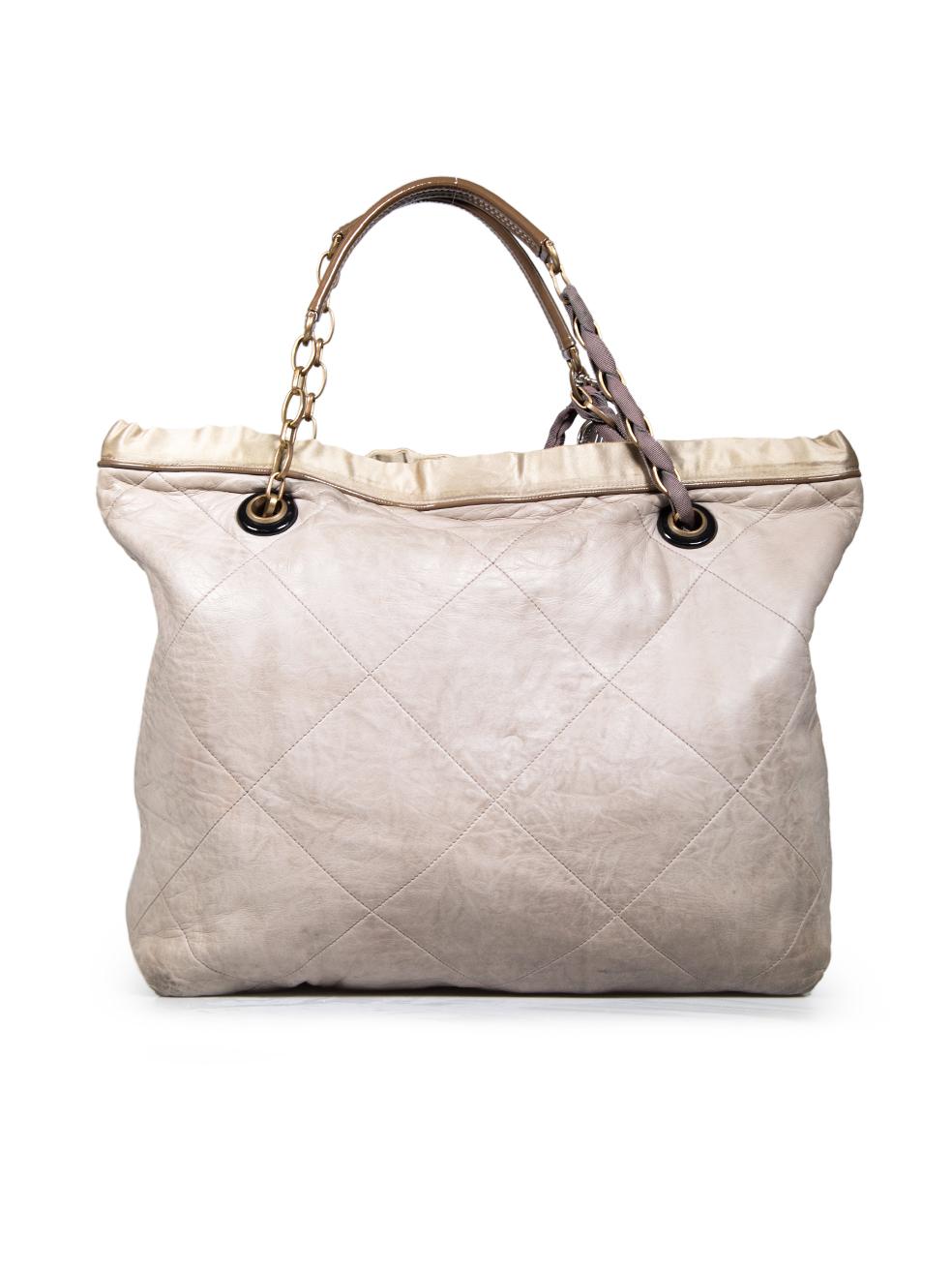 Lanvin Beige Leather Amalia Tote Bag In Good Condition In London, GB