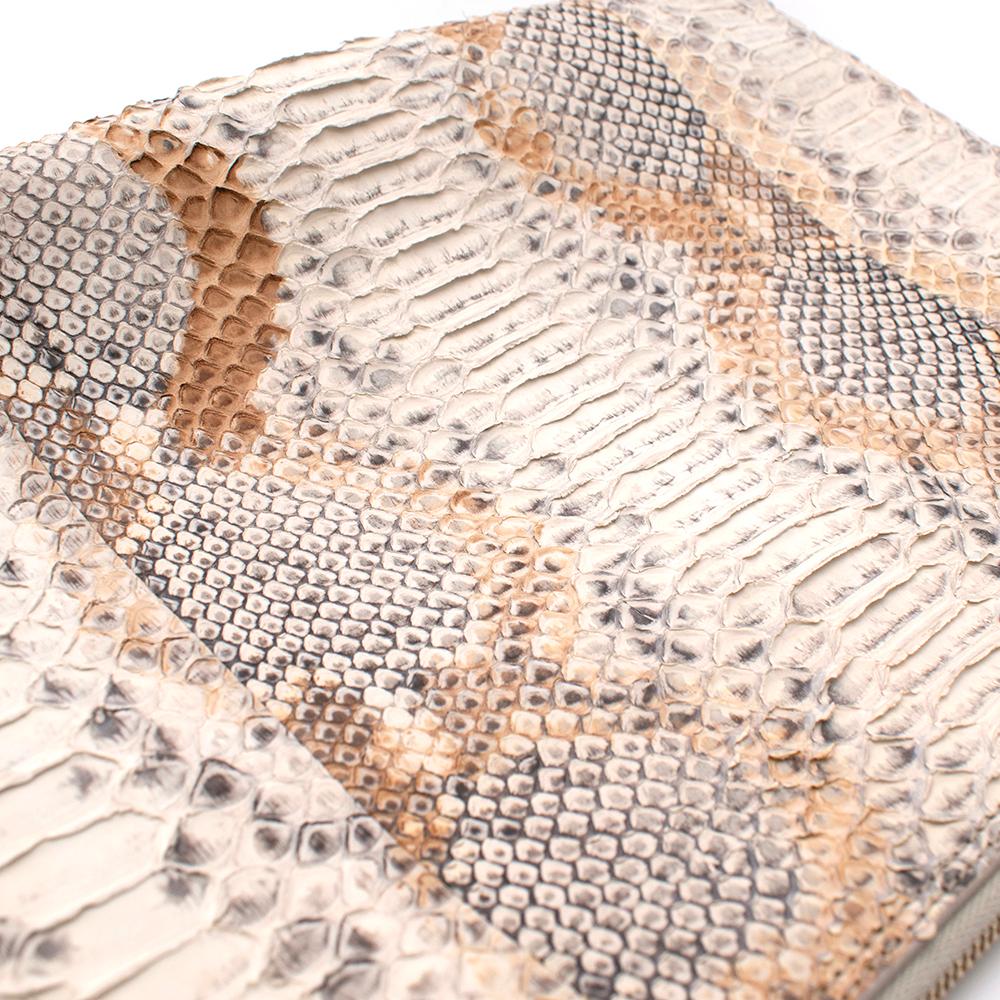 Lanvin Beige Python Skin Pouch In Excellent Condition For Sale In London, GB