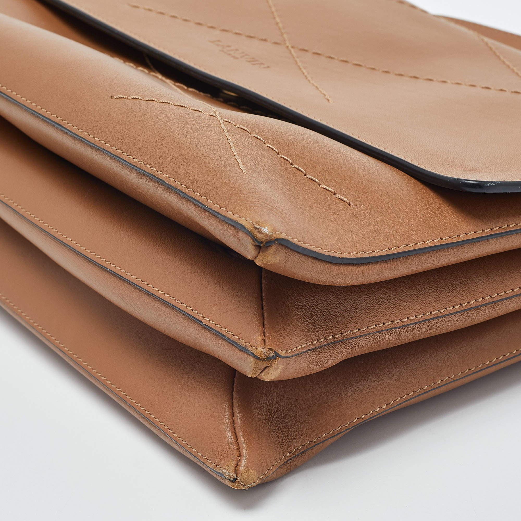 Lanvin Beige Quilted Leather Sugar Shoulder Bag 5