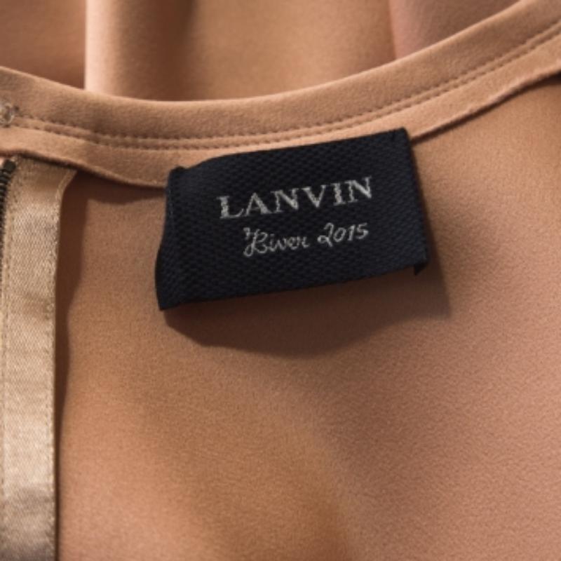 Lanvin  Beige Stretch-Wool Sleeveless Sheath Dress M Bon état - En vente à Dubai, Al Qouz 2