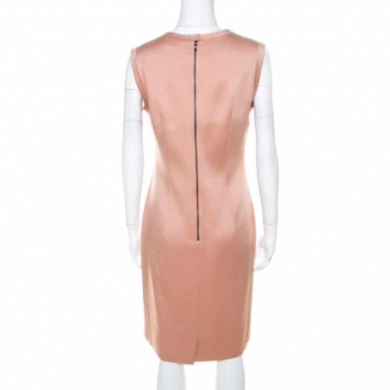 Lanvin  Beige Stretch-Wool Sleeveless Sheath Dress M en vente 1