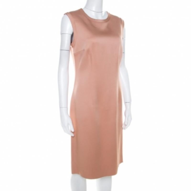 Lanvin  Beige Stretch-Wool Sleeveless Sheath Dress M en vente 2