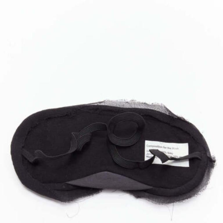 LANVIN black 100% silk satin logo embroidery sleeping flats mask set  EU37 In Good Condition For Sale In Hong Kong, NT
