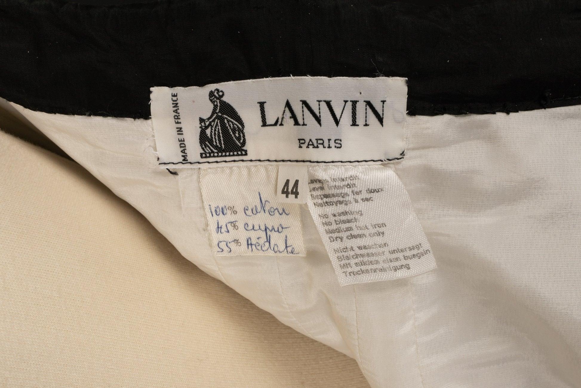 Lanvin - Robe bustier en coton à pois noirs et blancs en vente 5