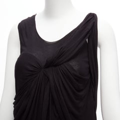 LANVIN black asymmetric draped bust scoop neck sleeveless tank top FR32 XXS