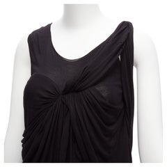 LANVIN black asymmetric draped bust scoop neck sleeveless tank top FR32 XXS