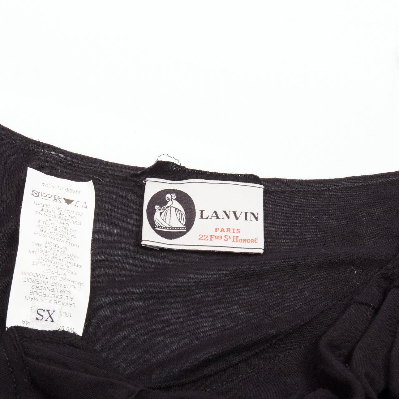 LANVIN black asymmetric draped bust scoop neck sleeveless tank top FR32 XXS For Sale 4
