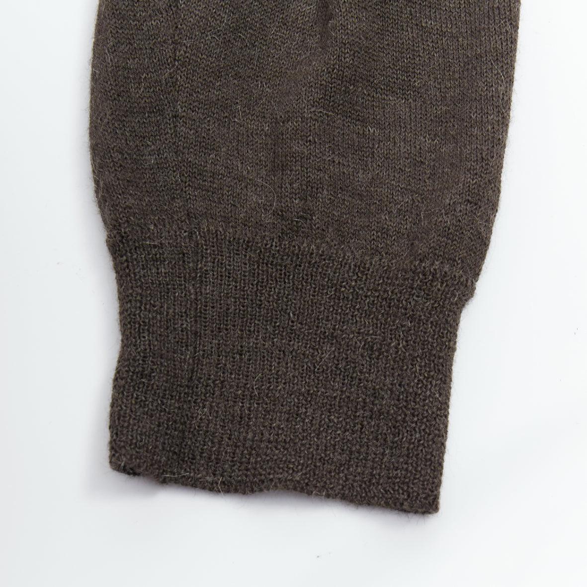 LANVIN noir brun 100% fourrure d'alpaga cardigan veste M en vente 3
