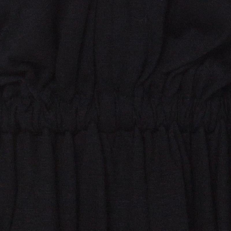Women's Lanvin Black Cashmere Blend Gathered Detail Long Sleeve Dress M