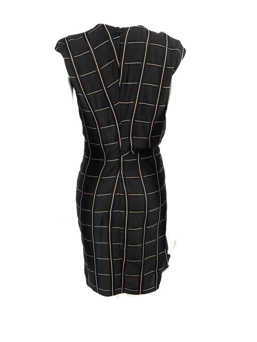 Lanvin Black Checked Knot Detail Dress Size XS In Good Condition For Sale In London, GB
