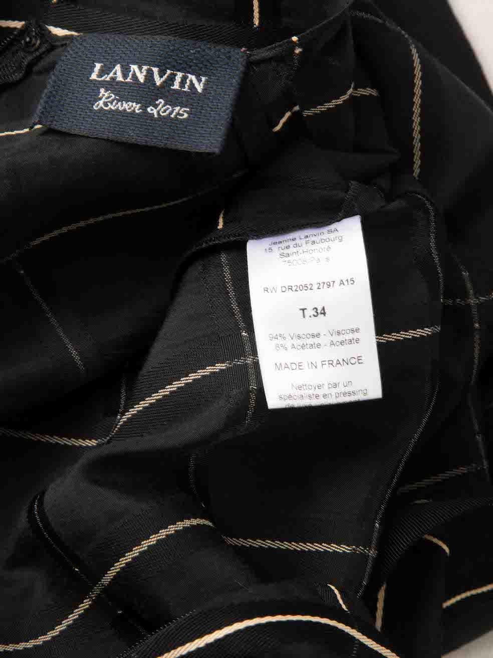 Lanvin Schwarzes kariertes Kleid mit Knotendetails Größe XS Damen im Angebot