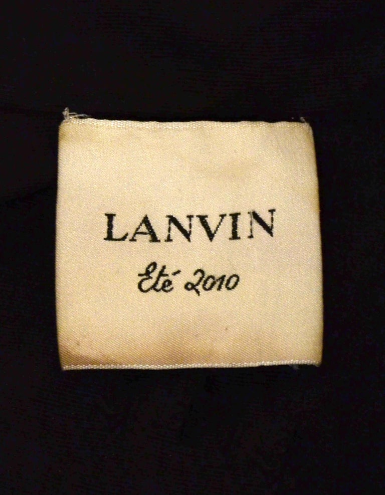Women's Lanvin Black Cotton Jacket w/ Bow & Side Zipper sz 6 For Sale