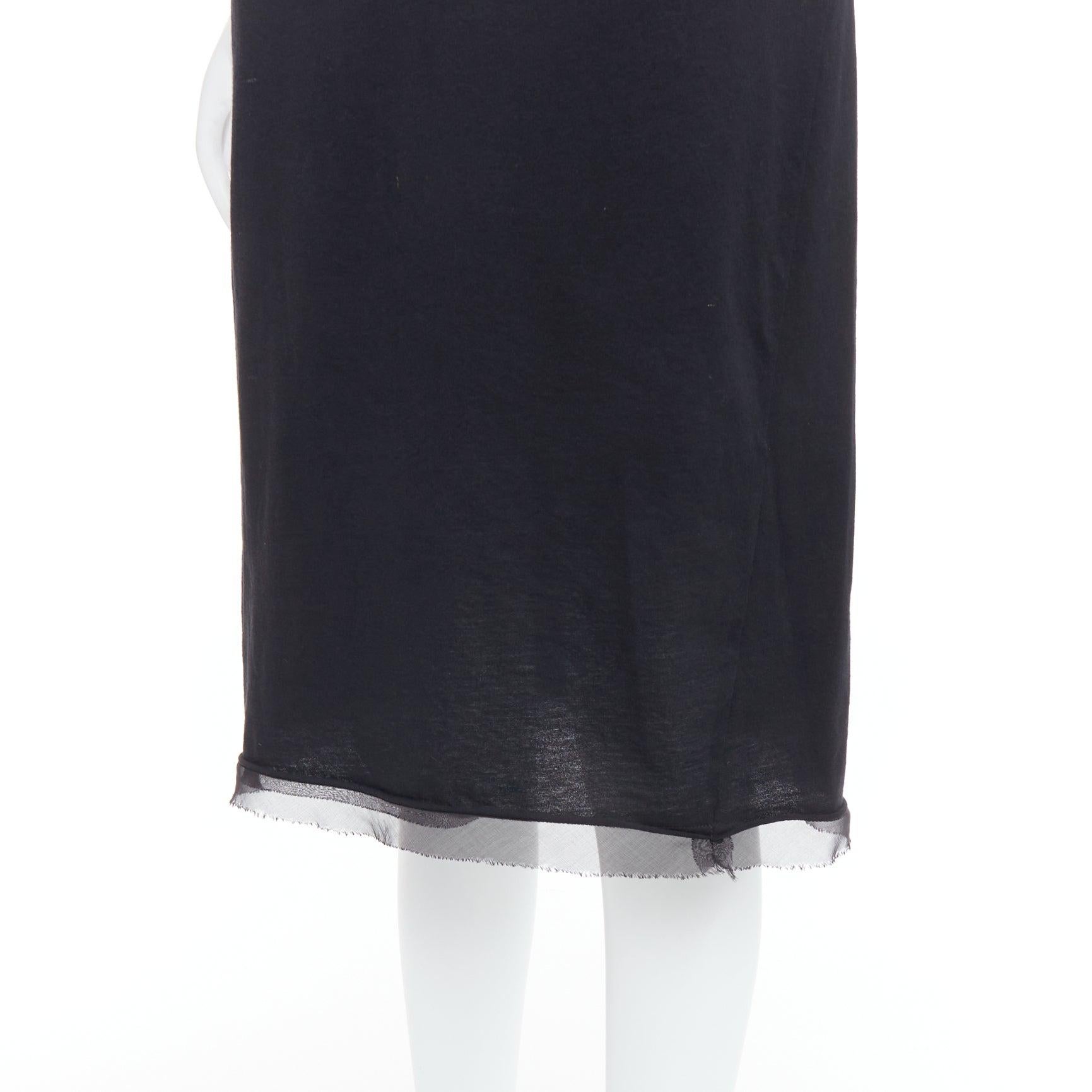 LANVIN - Robe midi drapée asymétrique en coton et soie noire XXS en vente 2