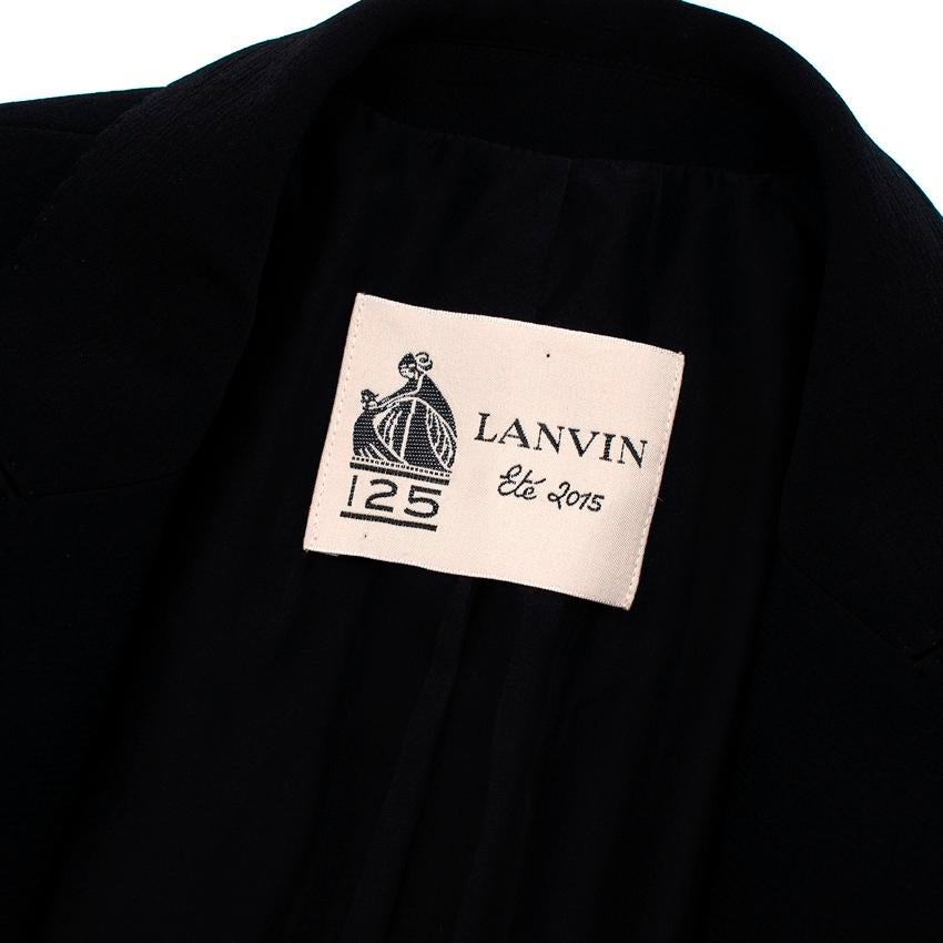 Lanvin Black Double Breasted Anniversary Tailored Coat For Sale 1