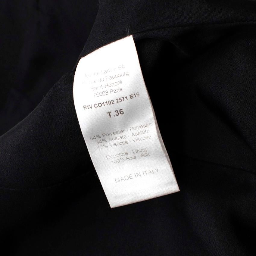 Lanvin Black Double Breasted Anniversary Tailored Coat For Sale 3