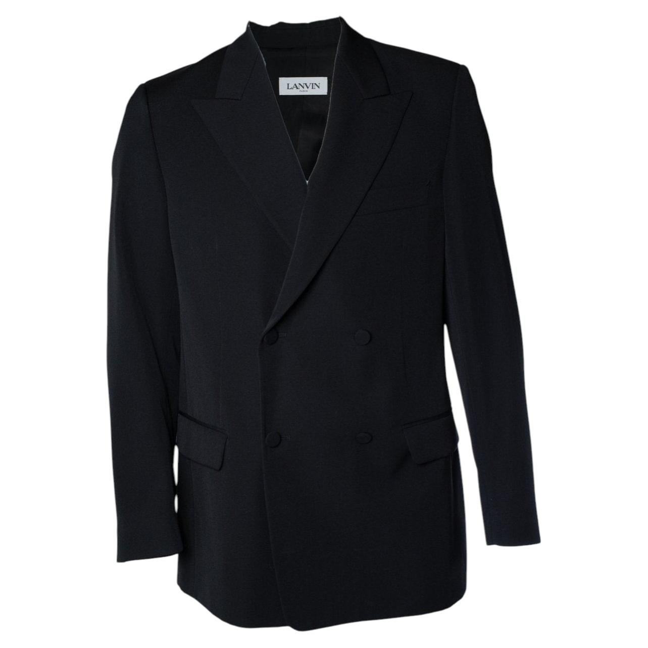 Lanvin, black double breasted blazer jacket