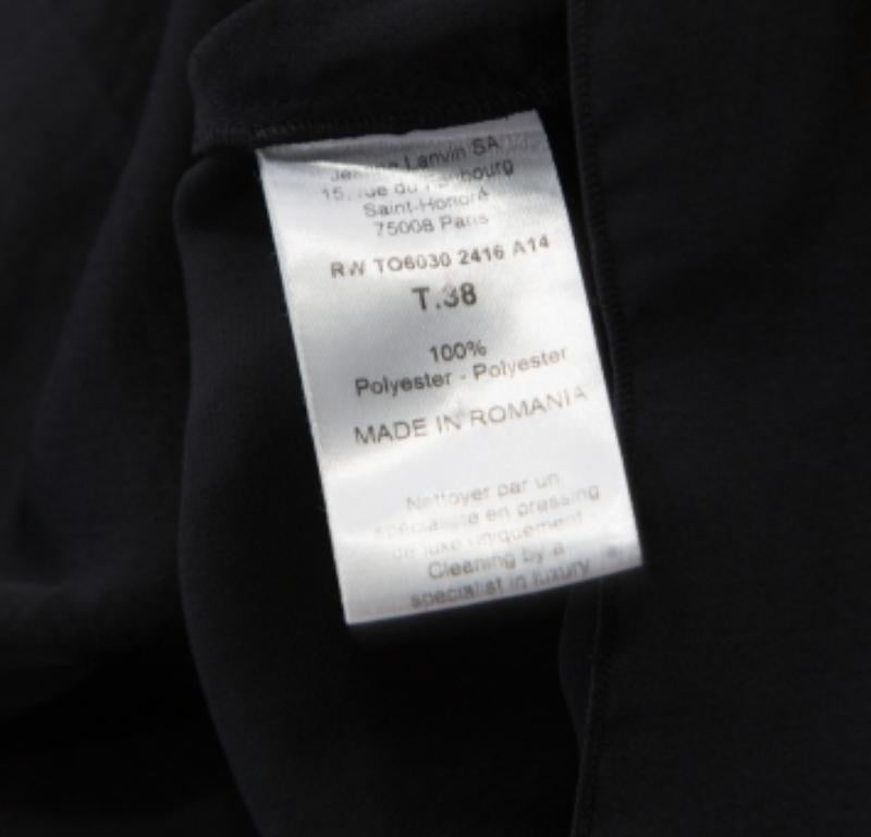 Nero Lanvin Top nero senza maniche drappeggiato M in vendita