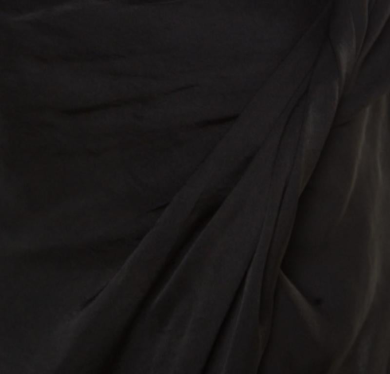 Lanvin Top nero senza maniche drappeggiato M in vendita 1