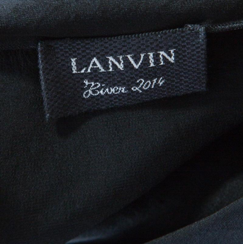 Lanvin Black Draped Sleeveless Top M 2