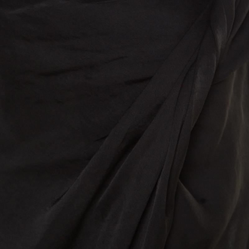 Lanvin Black Draped Sleeveless Top M For Sale 2