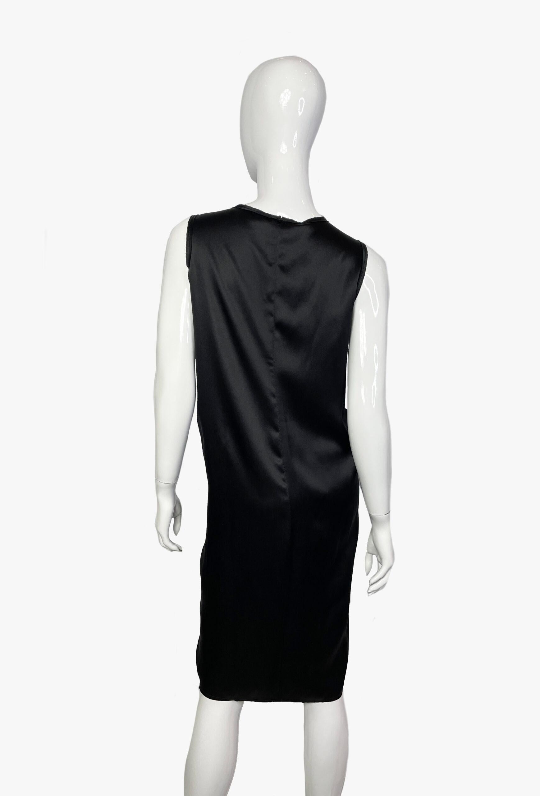 Women's Lanvin Black Drapped Silk Dress, 2007  For Sale