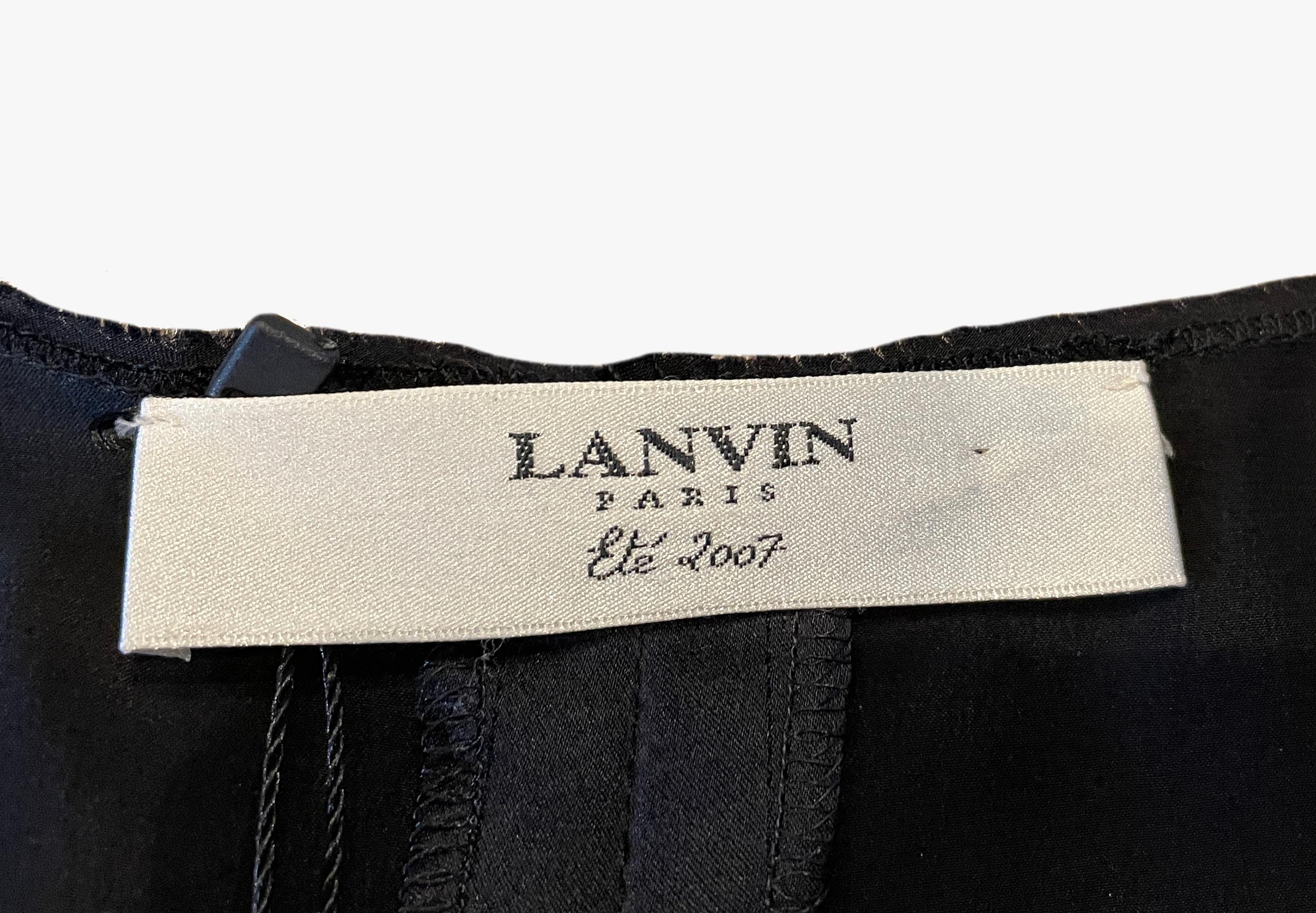 Lanvin Black Drapped Silk Dress, 2007  For Sale 1