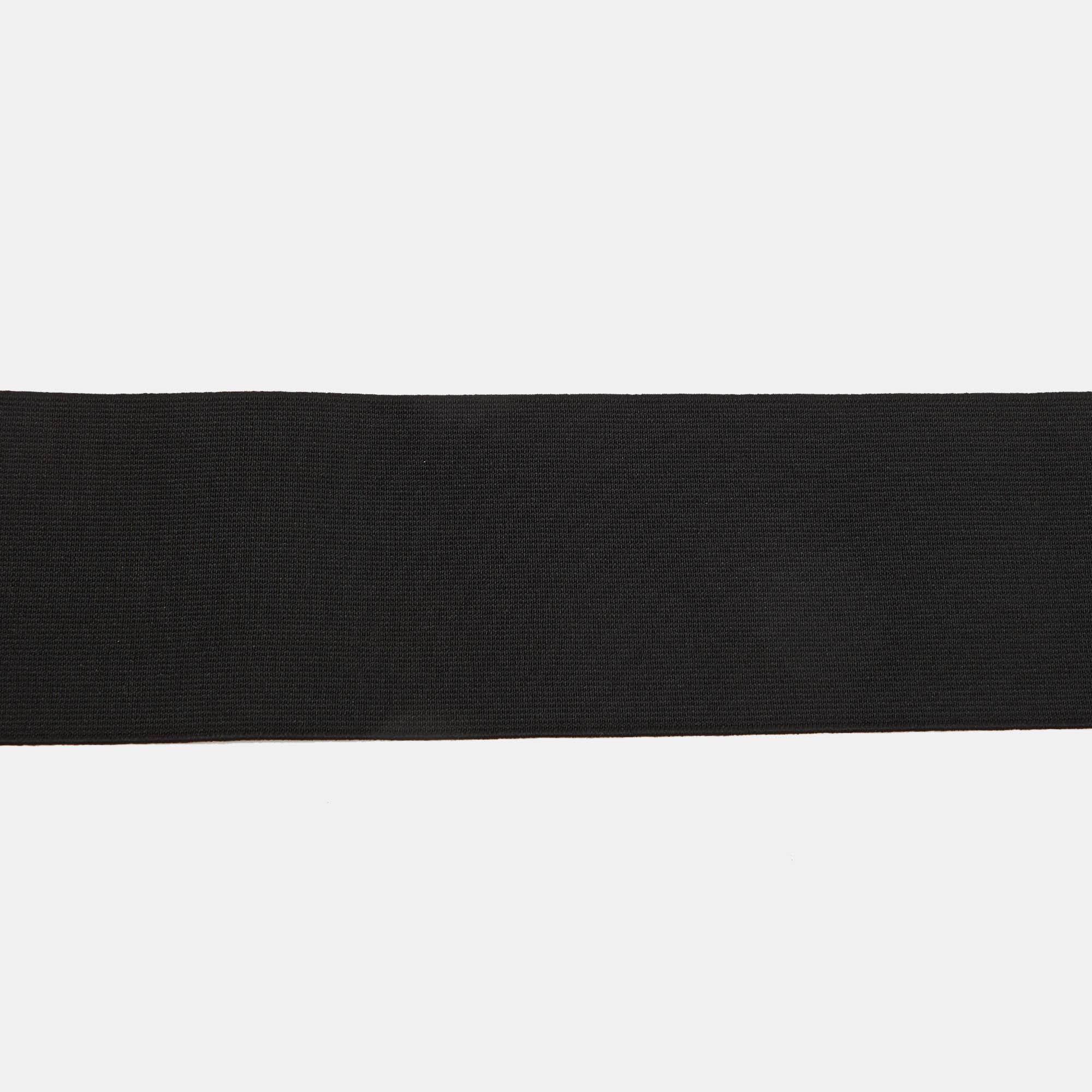 Lanvin Black Elastic and Fabric Snap Waist Belt For Sale 1
