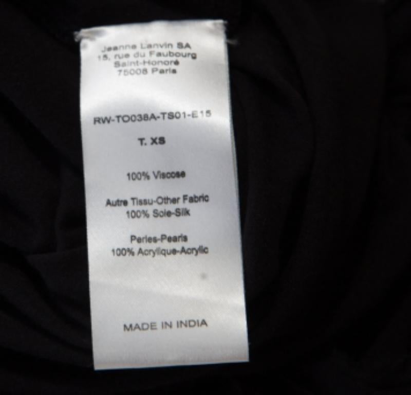 De las mujeres Lanvin Negro Cuello Adornado Detalle Raw Edges Camiseta de Tirantes XS en venta