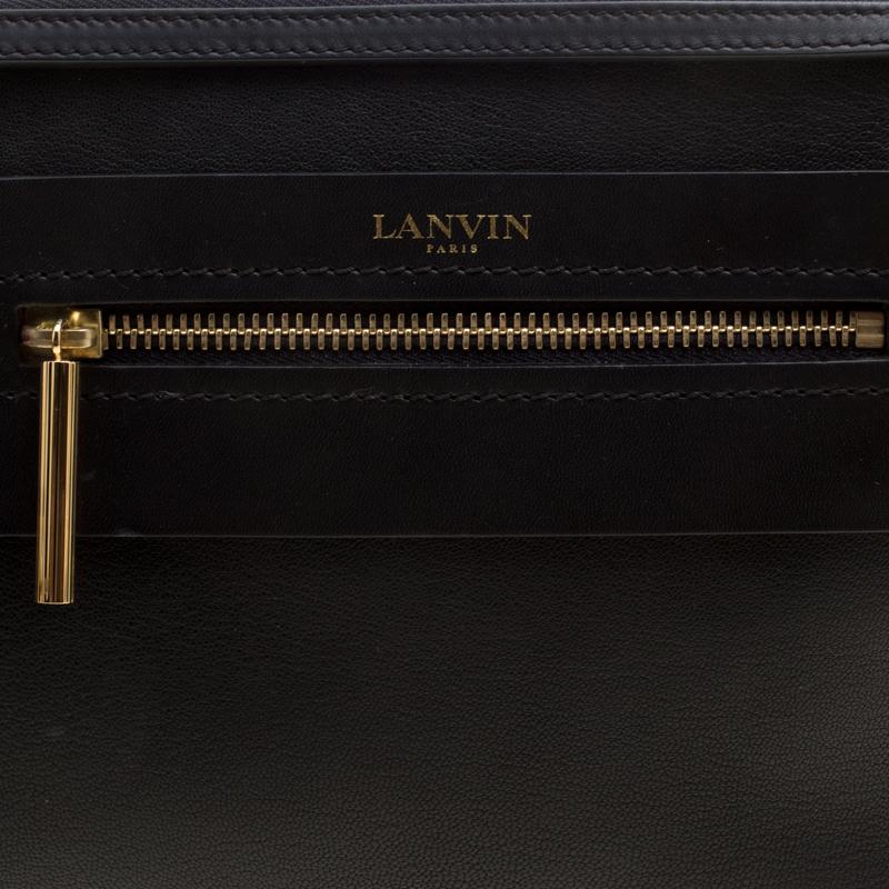 Lanvin Black/Gold Leather Le Jour Clutch 1