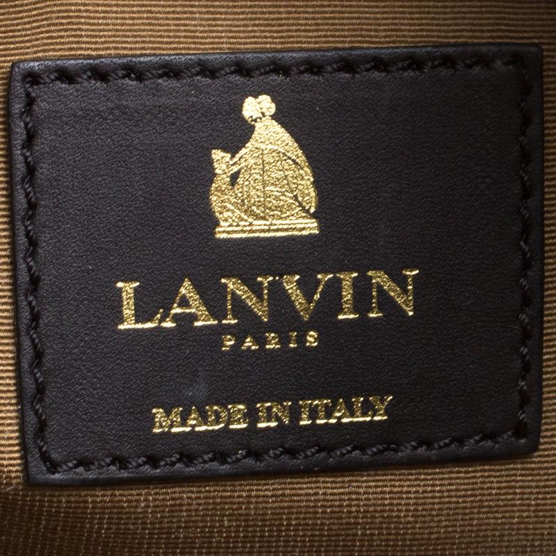 Lanvin Black/Gold Leather Le Jour Clutch 4