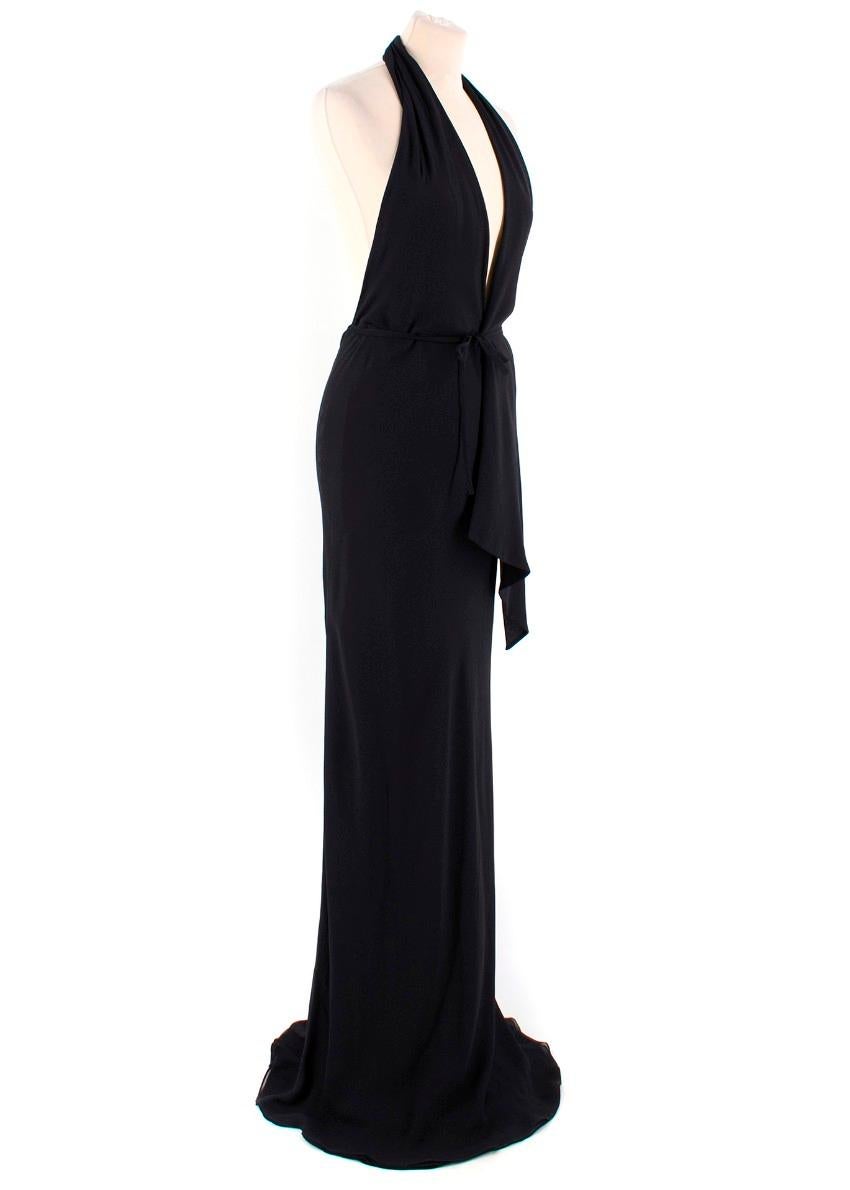 Lanvin Black Silk Halterneck Gown

-Halter neckline
-Open back 
-Self-tie string around waist
-Floor length 
-Six snap buttons plus hook and eye closure

Please note, these items are pre-owned and may show signs of being stored even when unworn and