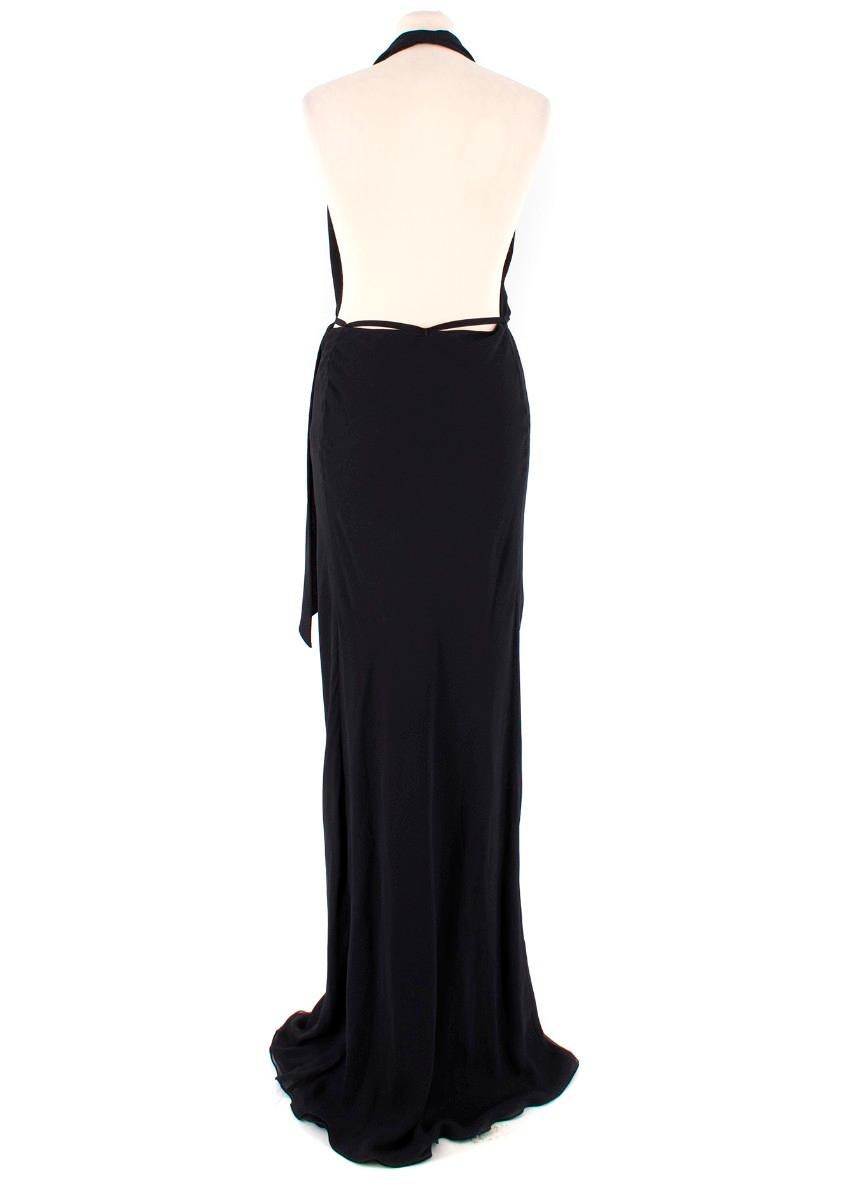Lanvin Black Halterneck Silk Gown FR 38 In Good Condition In London, GB