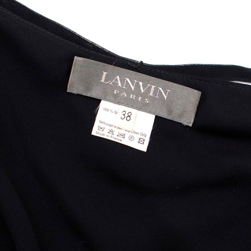 Women's Lanvin Black Halterneck Silk Gown FR 38