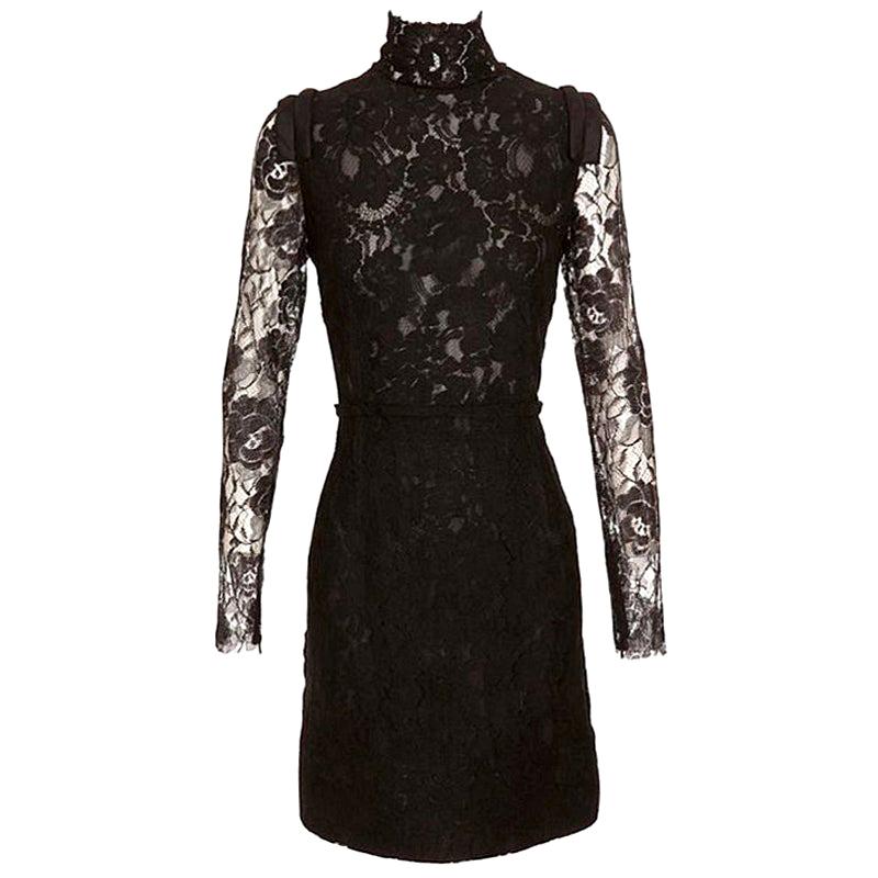 Lanvin Black Lace Dress Size Fr 36 - 4
