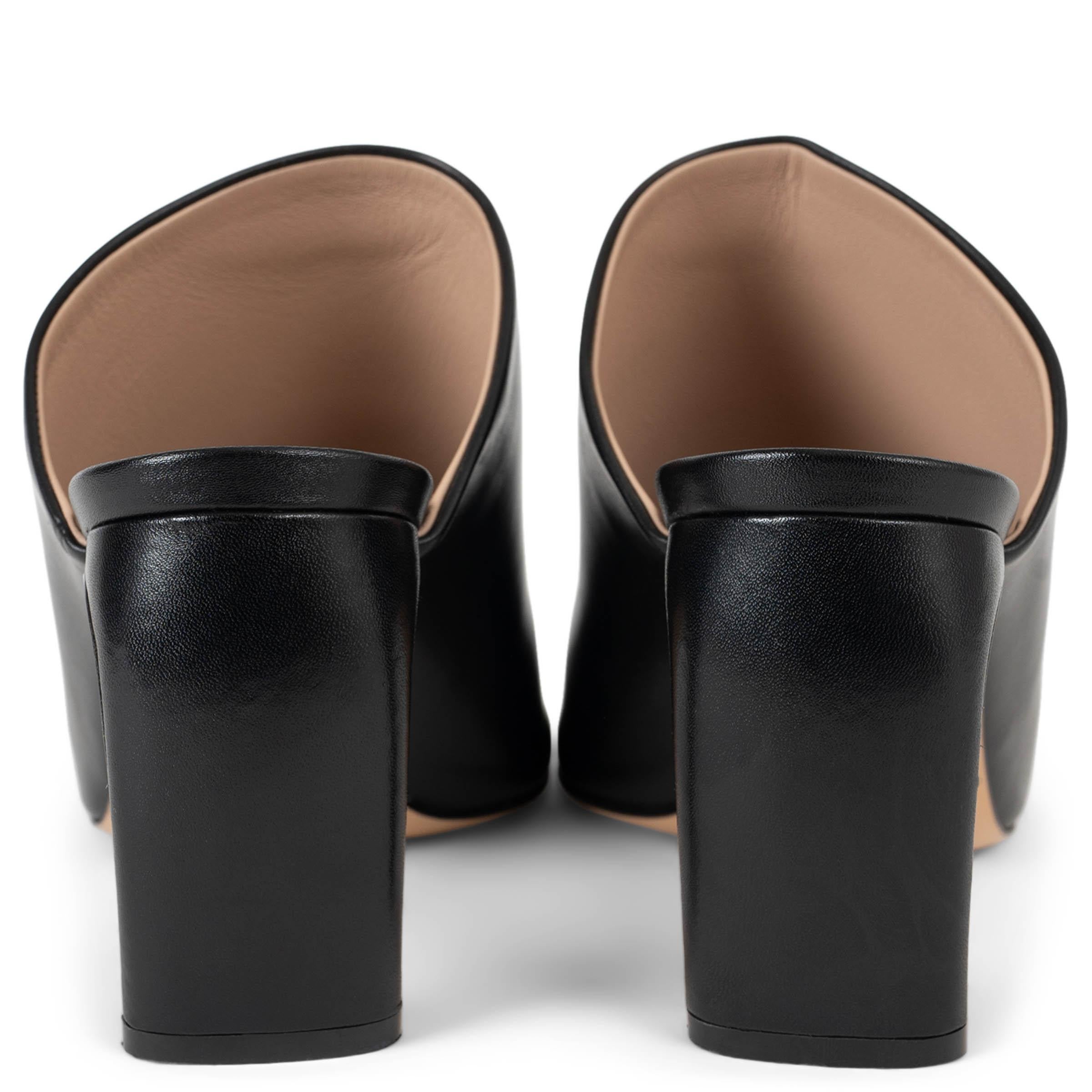 LANVIN cuero negro BANANA HEEL 80 Mules Sandalias Zapatos 37 en Excelente estado para la venta en Zürich, CH