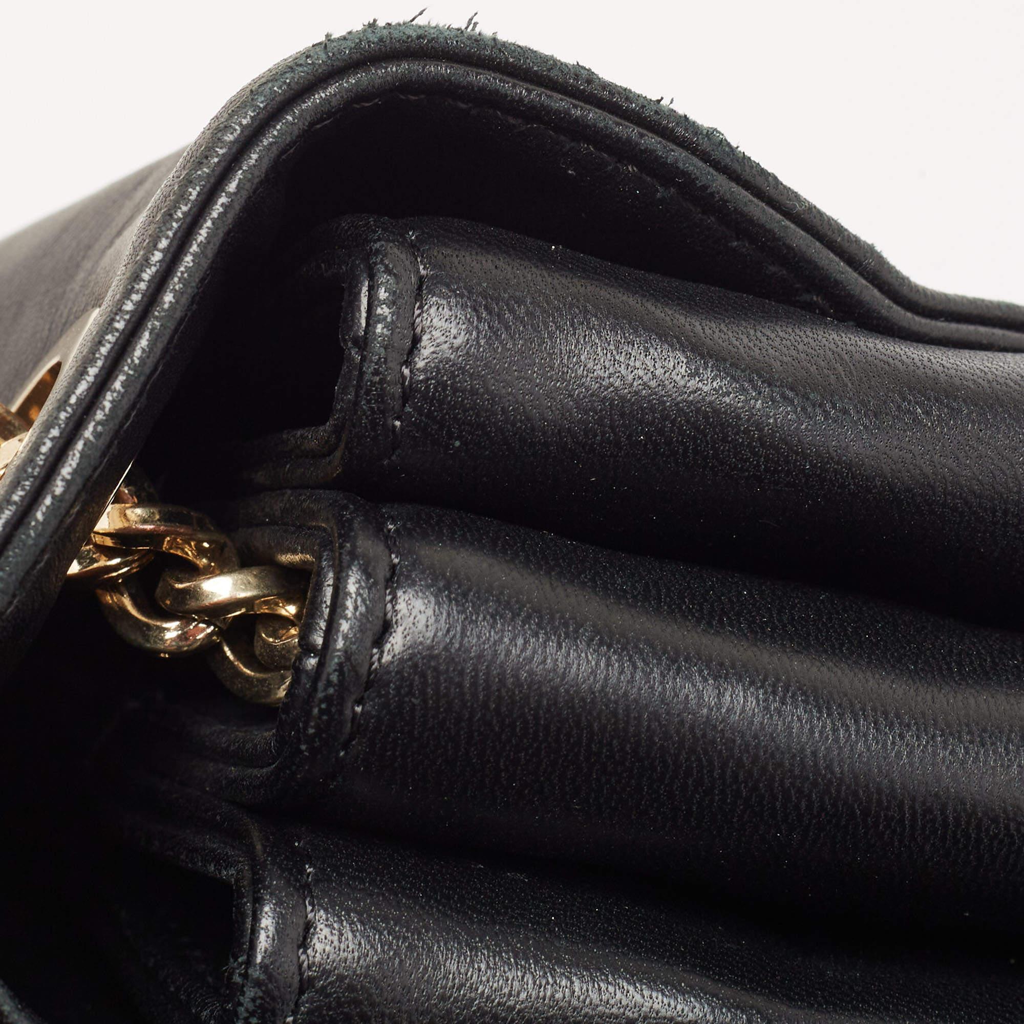 Lanvin Black Leather Flap Chain Shoulder Bag 7