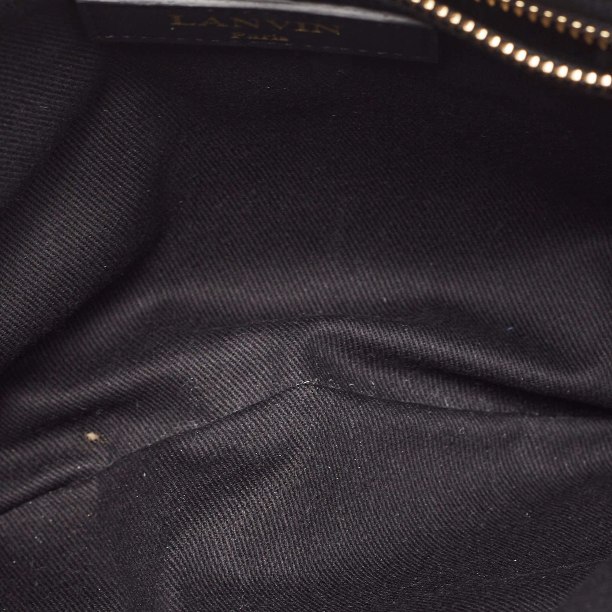 Lanvin Black Leather Flap Chain Shoulder Bag 10