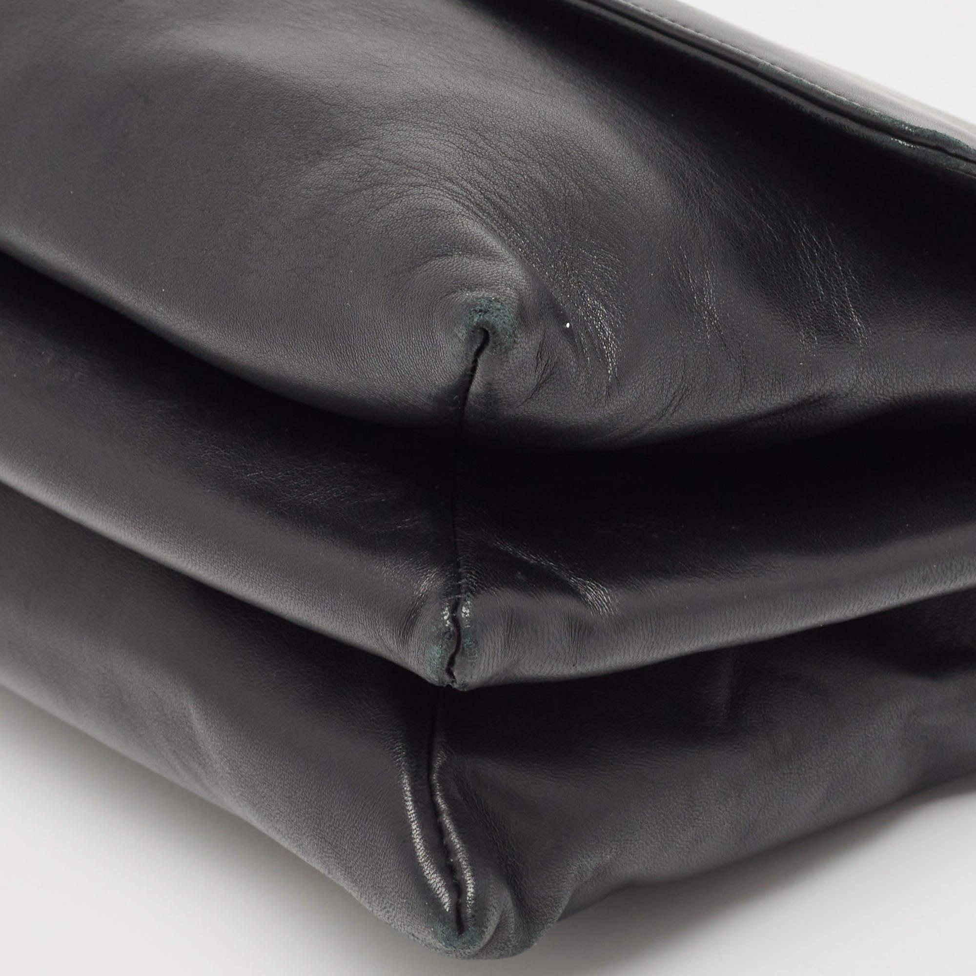 Lanvin Black Leather Flap Chain Shoulder Bag 2