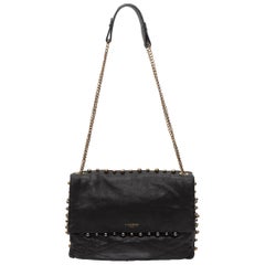 Lanvin Black Leather Flap Shoulder Bag