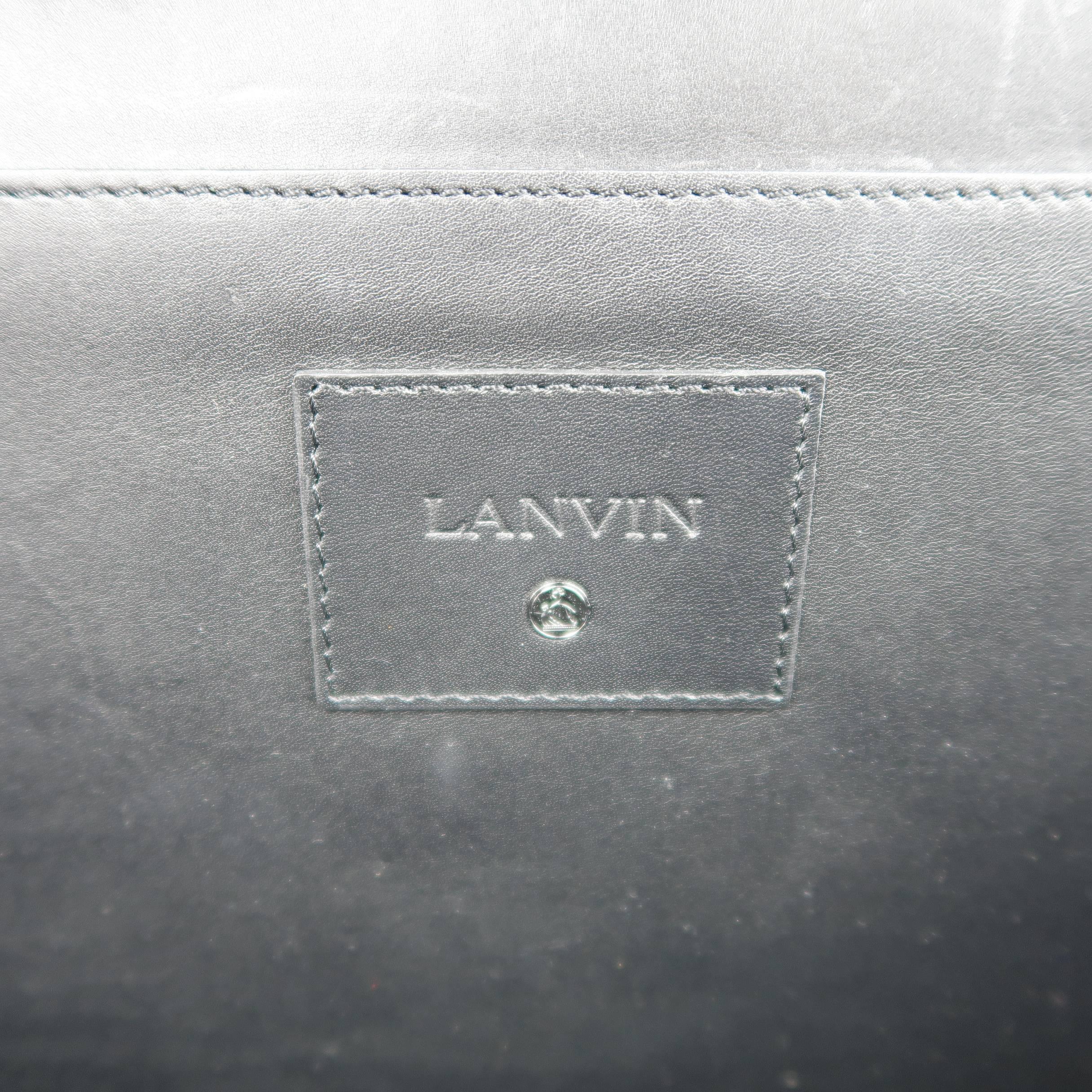 LANVIN Black Leather iPad Tablet Exterior Pocket Clutch 7