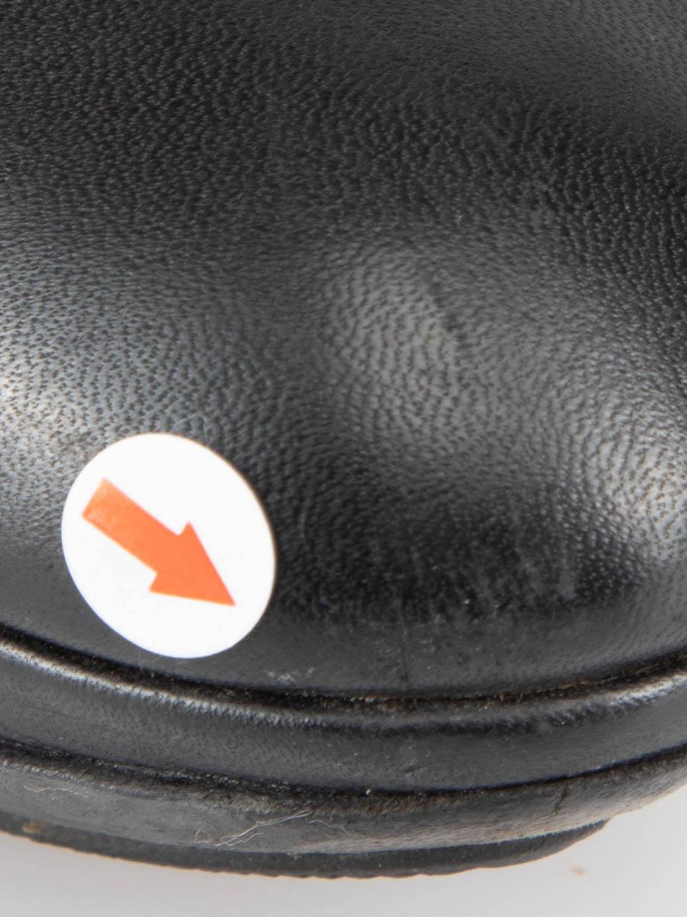 Lanvin Plataforma de cuero negro Bombas de dedo del pie de almendra Tamaño IT 38.5 en venta 5