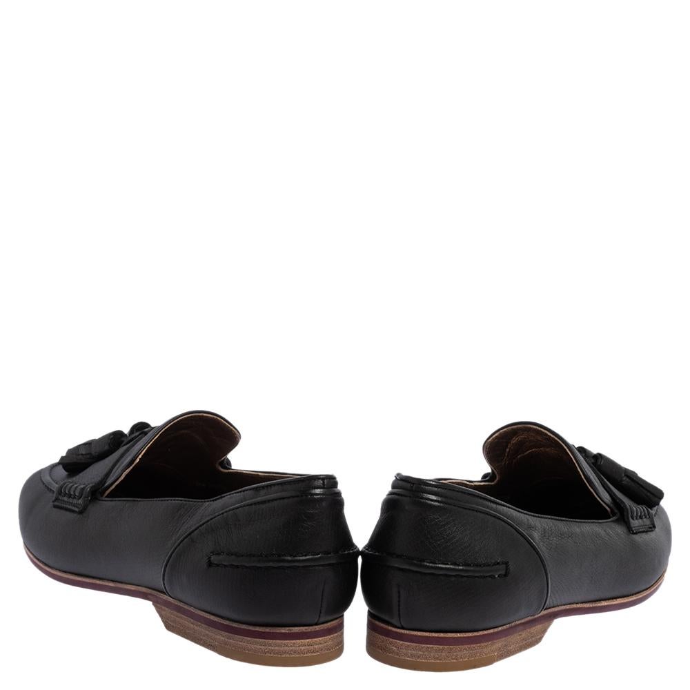 Lanvin Black Leather Tassel Loafers Size 36.5 In New Condition In Dubai, Al Qouz 2